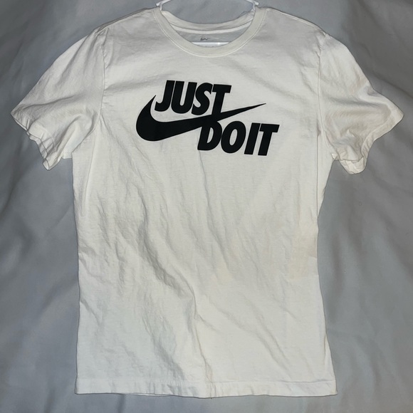 White Nike "JUST DO IT" Men's Large - Picture 1 of 2